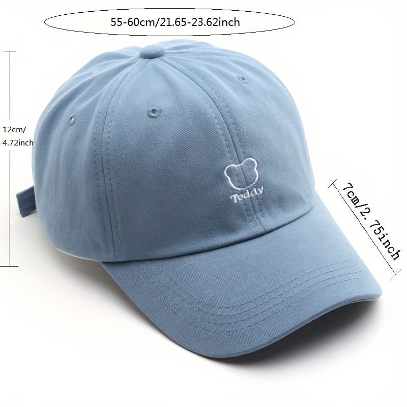 Unisex Embroidered Baseball Cap Curved Brim Sun Hat Adjustable Strap