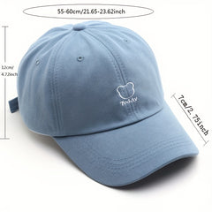 Unisex Embroidered Baseball Cap Curved Brim Sun Hat Adjustable Strap