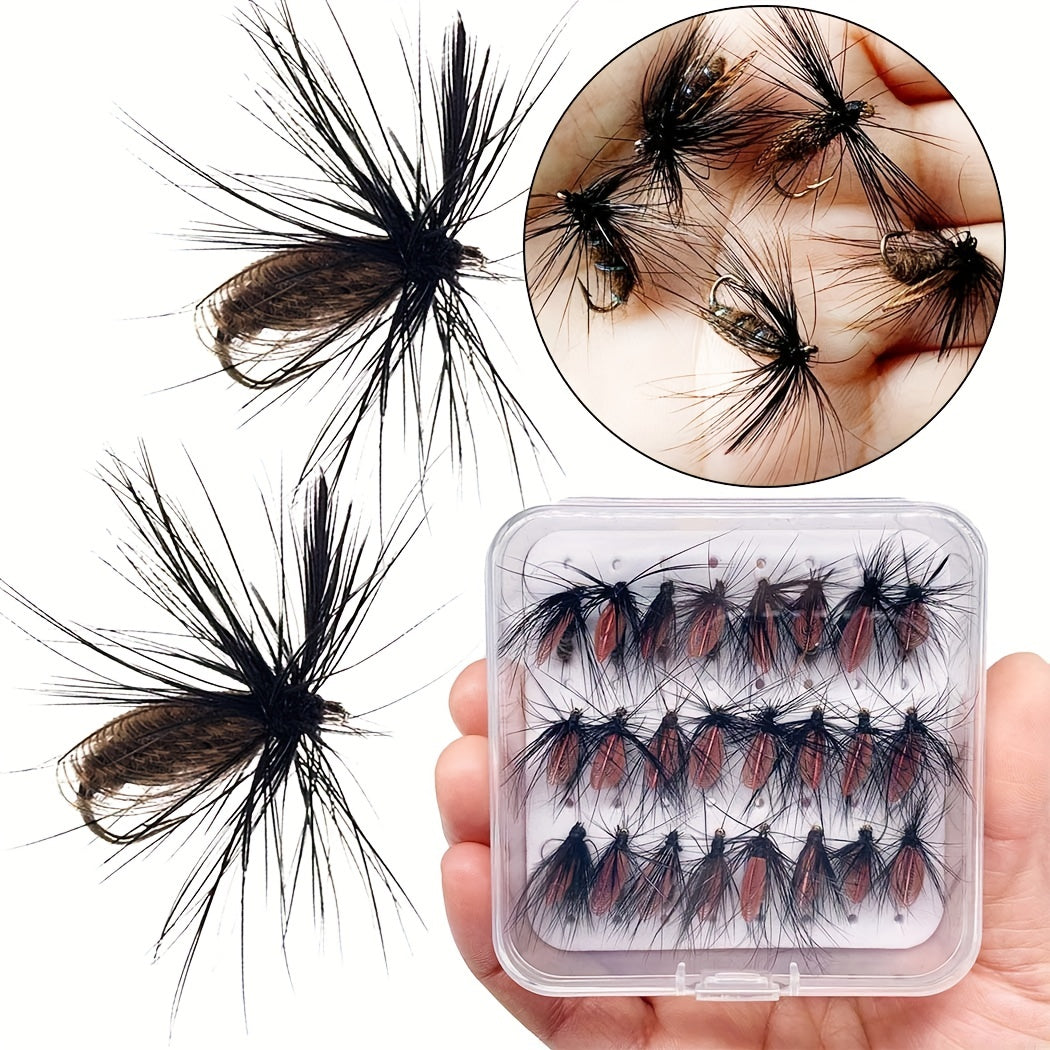 Wooly Worm Fly Fishing Lures 25pcs with Hard Hook for Bass Trout Salmon
