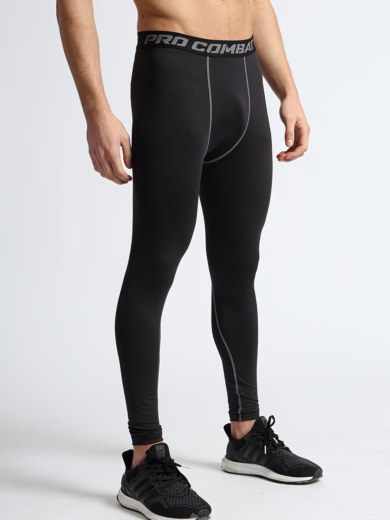 Men's Alphabets Pattern Compression Pants for Fitness