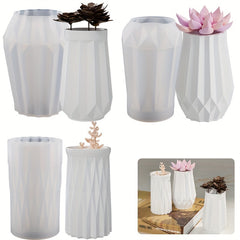 DIY Faceted Vase Silicone Mold Geometric Origami Vase Pen Holder