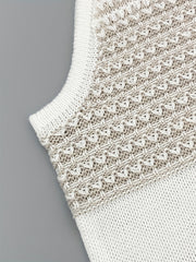 Patchwork Pattern Strapless Knitted Top for Summer Women's Clothing