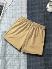 York 5074 Comfy Shorts Men s Casual Solid Elastic Waist Drawstring Shorts