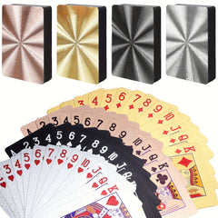 Waterproof Foil Poker Cards for Adults - Travel & Family Game Night
