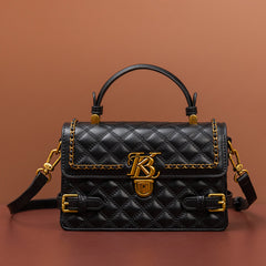 Plaid Quilted Crossbody Bag with Detachable Strap