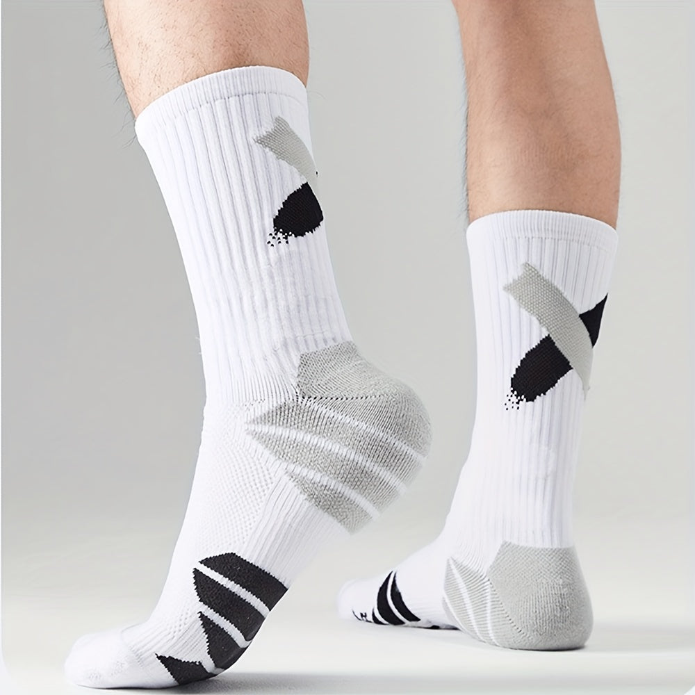 3Pairs Breathable Compression Football Mid calf Socks