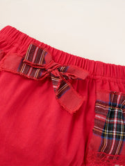 Baby Girl's Bow Plaid Training Pants