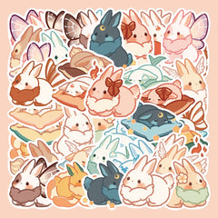 40pcs Cartoon Cheese Rabbit Stickers Waterproof for Laptop, Handbook, Phone Case
