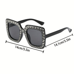 Men's Rhinestone Large Frame Sunglasses for Street Photography