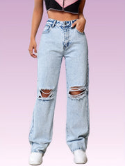 Washed Wide Legs Jeans Women's Denim Jeans