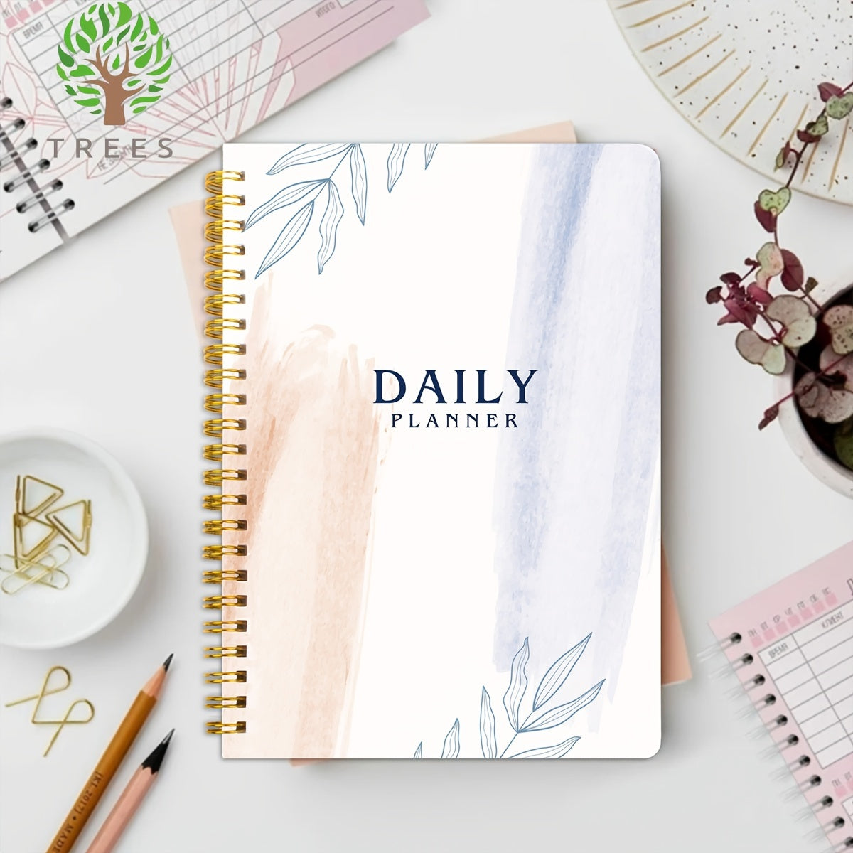 Work Daily Planner Notebook Agenda Undated Schedule 8.5x5 Inches