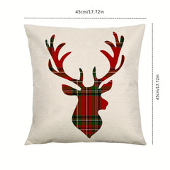 Plaid Christmas Pillow Cover for Home Decor