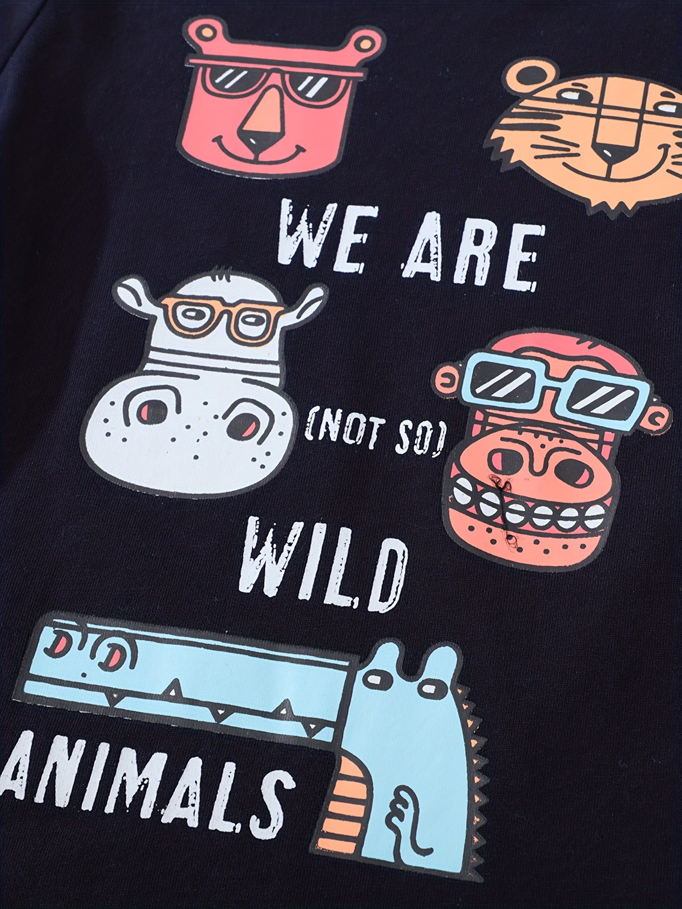 Boy's Wild Animals Print Long Sleeve T shirt