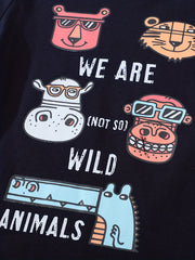 Boy's Wild Animals Print Long Sleeve T shirt