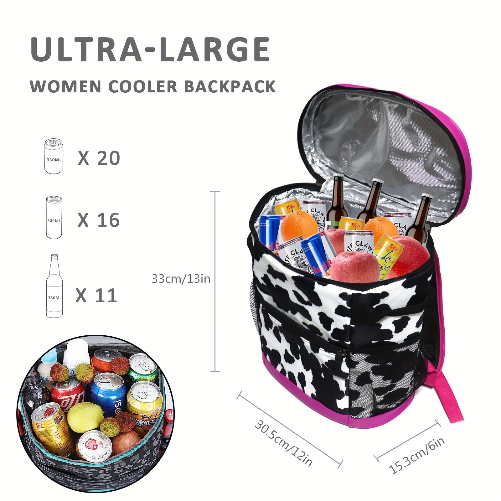 Women's Insulated Picnic Backpack Large Capacity Cooler Backpack
