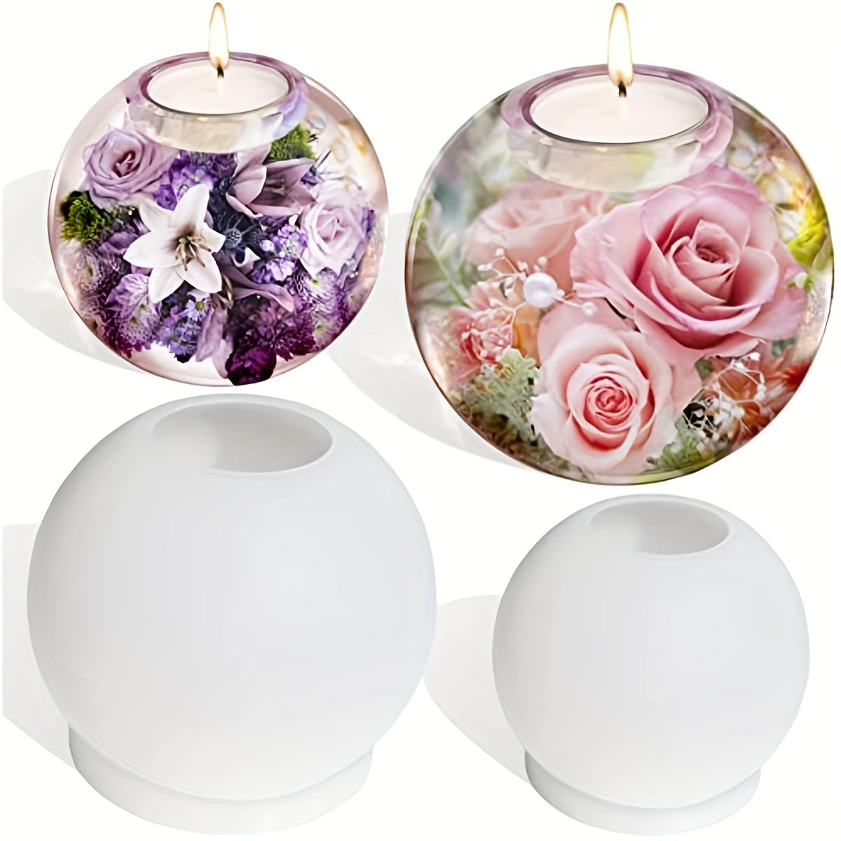Round Tealight Holder Resin Molds for Weddings DIY Decor