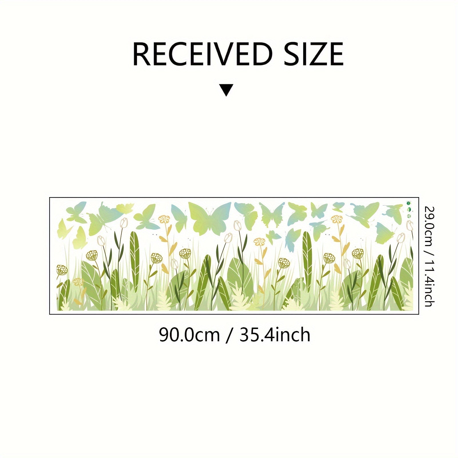 Green Plant Wall Stickers Green Grass Flowers Butterflies Wall Decals
