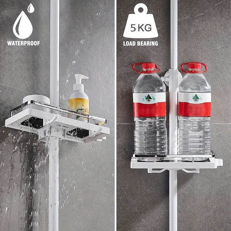 Shower Rack No Drilling Bathroom Storage Box Soap Shampoo Towel 21mm 25mm Rod