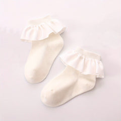 Girls Kids Lace Ruffled Boneless Princess Socks