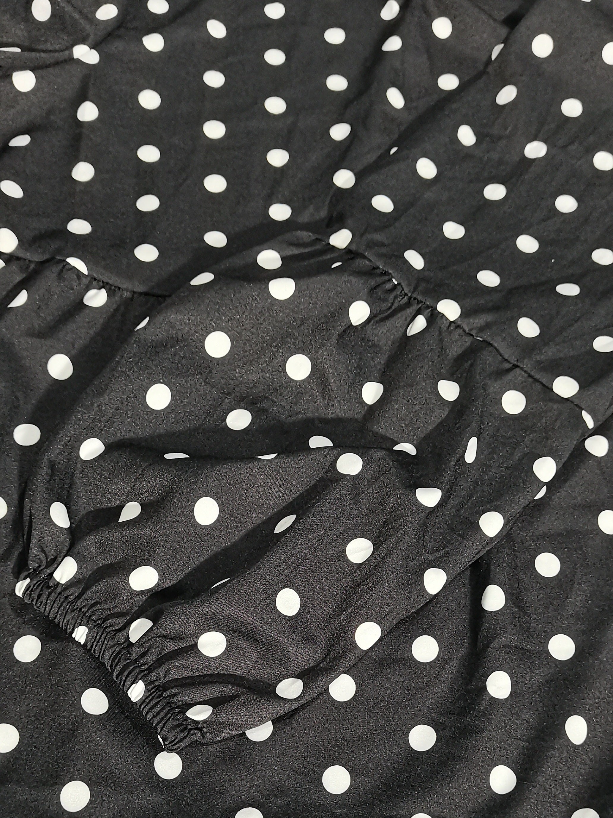 Dot Print Lantern Sleeve Maxi Dress