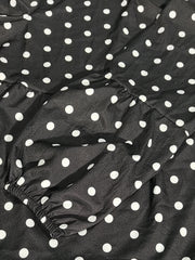 Dot Print Lantern Sleeve Maxi Dress