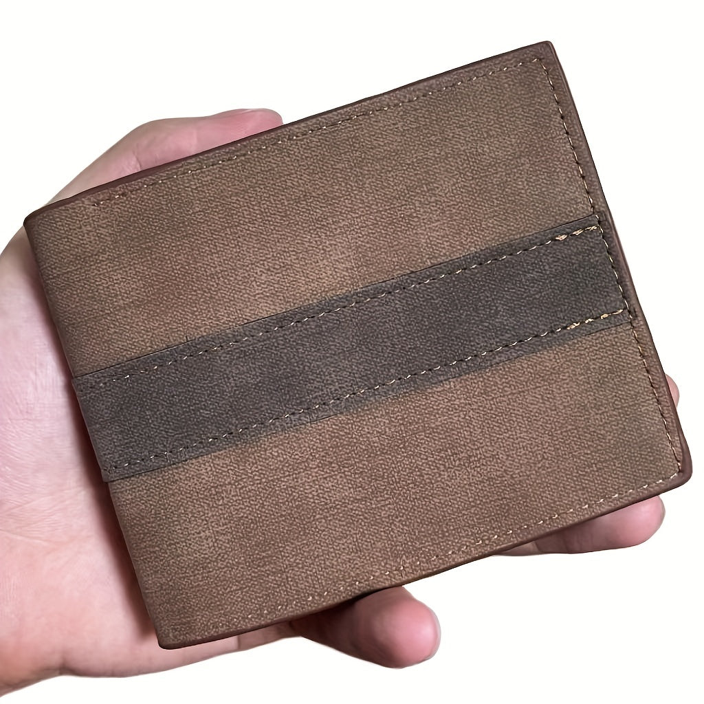 Men's Block Short Wallet Money Clip Card Holder Coin Purse
