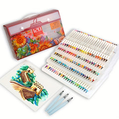 Watercolor Brush Pen Set 120 Colors Real Brush Tips Washable Non-toxic
