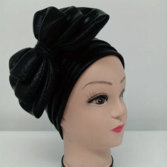 Three Layer Bow Turban Cap Sparkly Bandana Head Wrap Women Vintage Lightweight