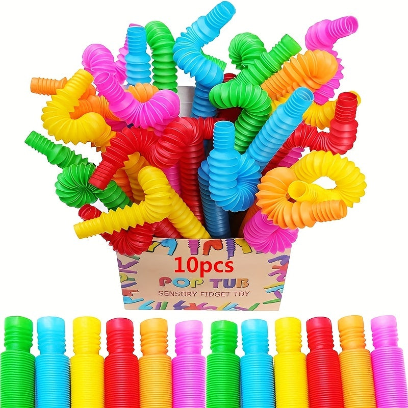 10pcs Pop Tubes Sensory Toys for Fine Motor Skills ADHD & Autism