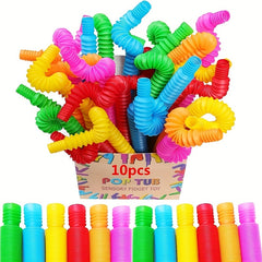 10pcs Pop Tubes Sensory Toys for Fine Motor Skills ADHD & Autism