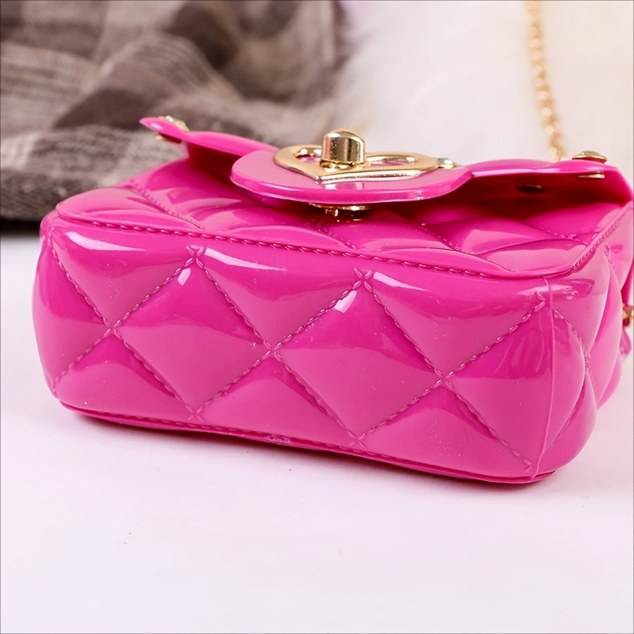 Girls Jelly Tote Handbag With Chain Candy Crossbody Bag