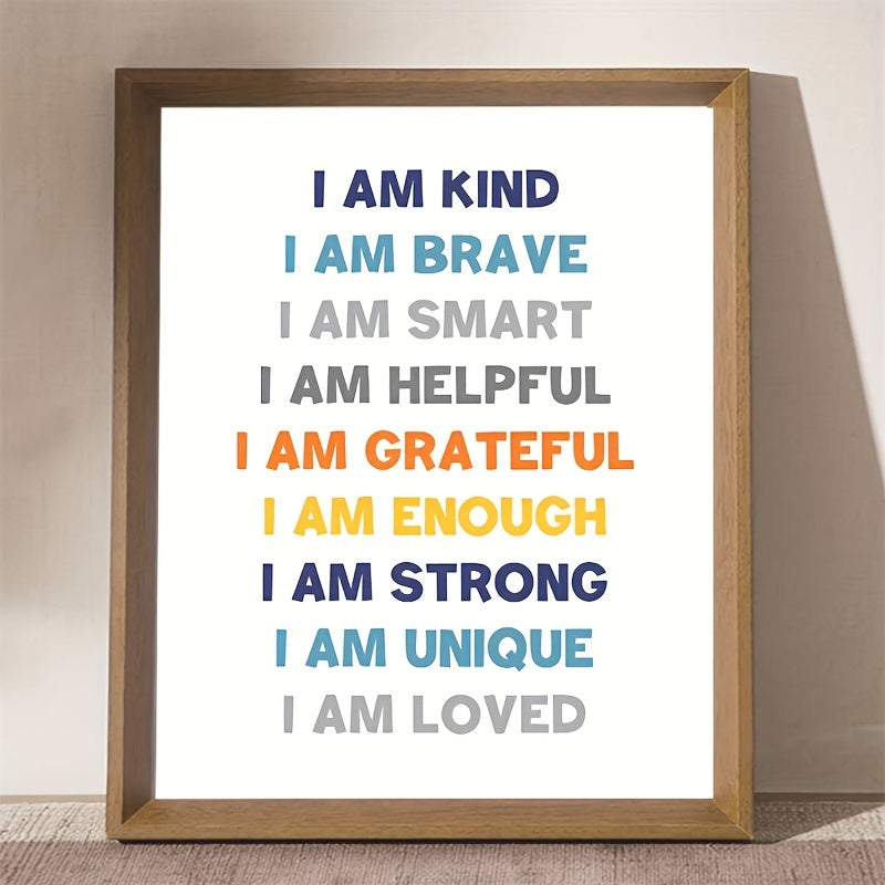 Nursery Decor Affirmations Print I Am Kind I Am Brave Inspirational Quote
