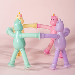 4pcs Unicorn Stretch Tubes with Suction Cups DIY Relax Toys Purple