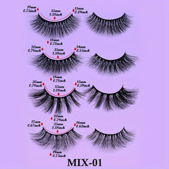 Natural Look 3D Thick Mink False Eyelashes - 8 Pairs