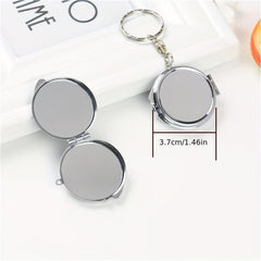 12pcs Sublimation Blank Keychain Mini Metal Makeup Mirror