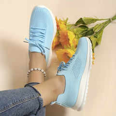 Women's Knit Sneakers Low Top Lace Up Shoes