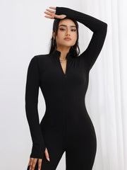 Long Sleeve Zipper Sports Jumpsuit Fitness Yoga Jumpsuit Women's Activewear