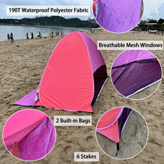 Portable Pop Up Beach Tent UPF 50 Sun Shelter Camping Beach Activities