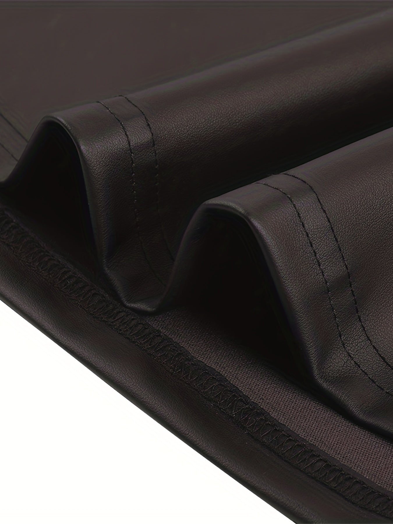 Solid PU Leather Mid Length Skirt Women's Clothing
