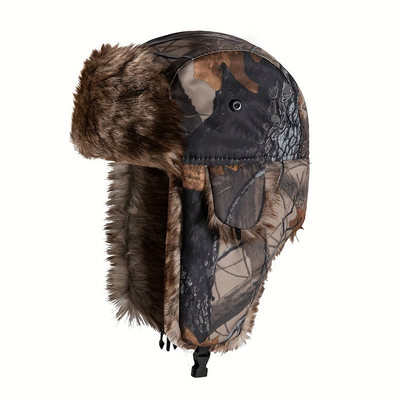 Camouflage Trooper Hat with Ear Protection Ski Hat Warm and Coldproof Hat
