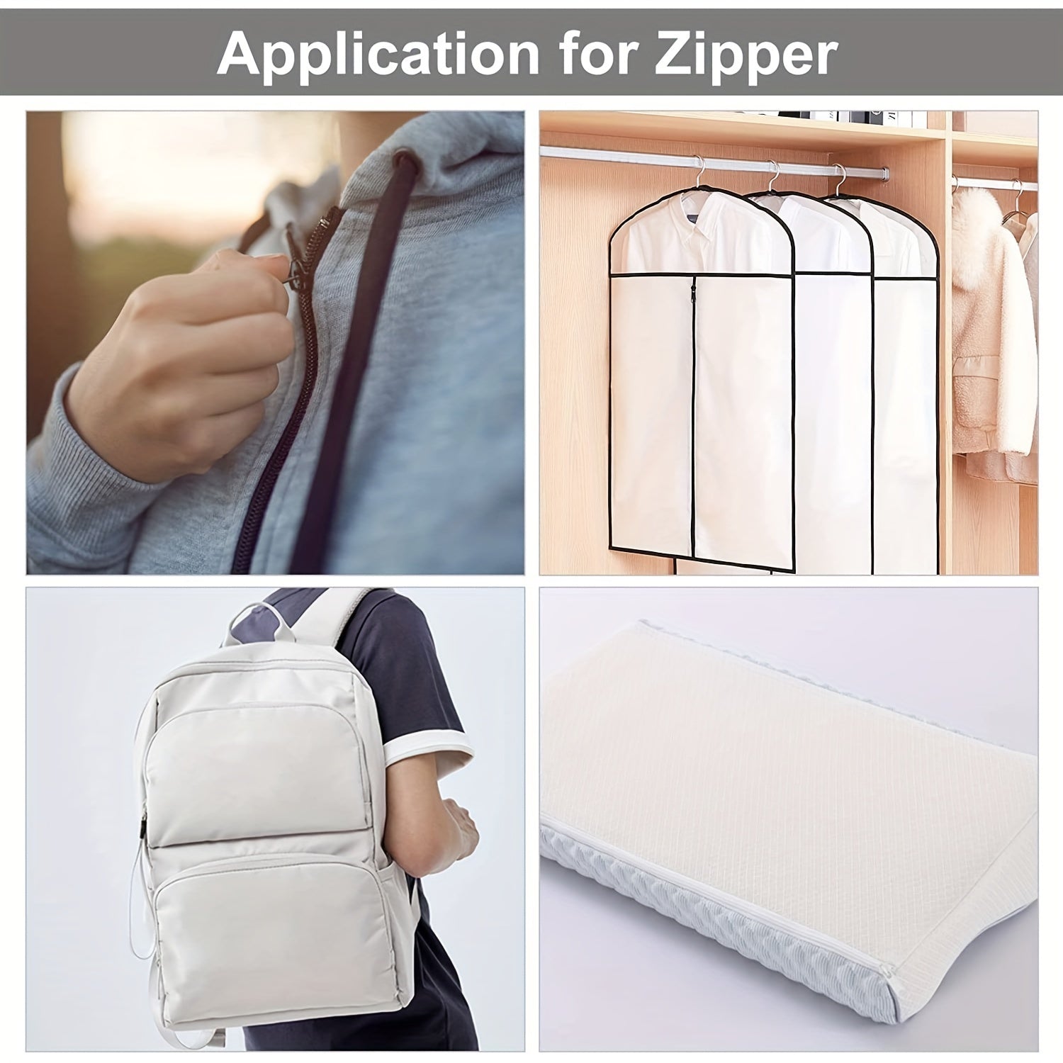 Bulk Nylon Coil Zipper By the Yards with 20pcs Sliders