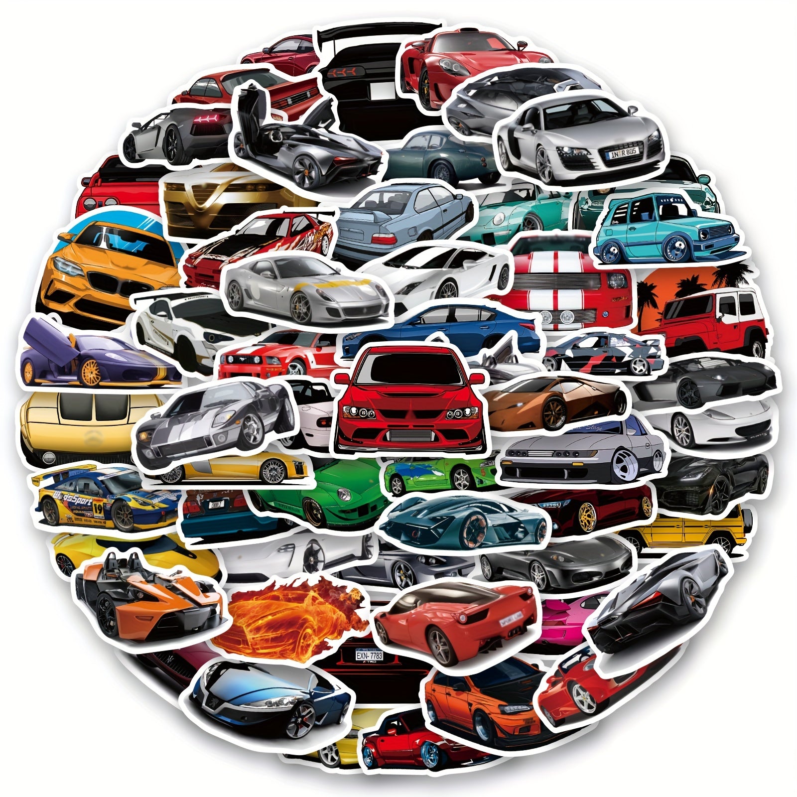 100pcs Racing Sport Vinyl Car Stickers - Waterproof