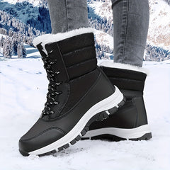 Women's Waterproof Snow Boots Thick Bottom High Top Lace Up Shoes
