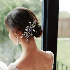 Bridal Hair Comb with Faux Pearl and Crystal Insert
