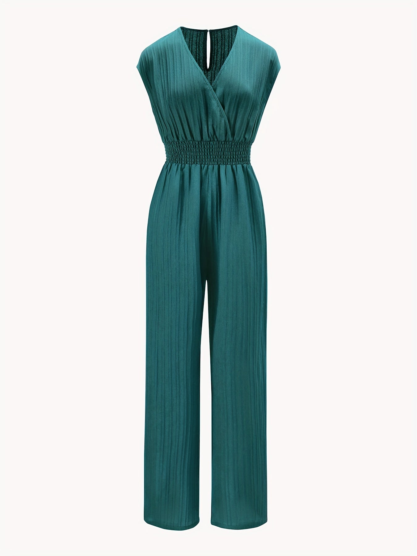 Casual Surplice Neck Jumpsuit Wide Leg Cap Sleeve Summer Spring