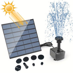 1pc Solar Fountain Pump 6 Nozzles 4ft Water Pipe for Bird Baths Ponds Gardens