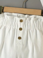 Girls Ruffle Paperbag Waist Pants for Casual Summer