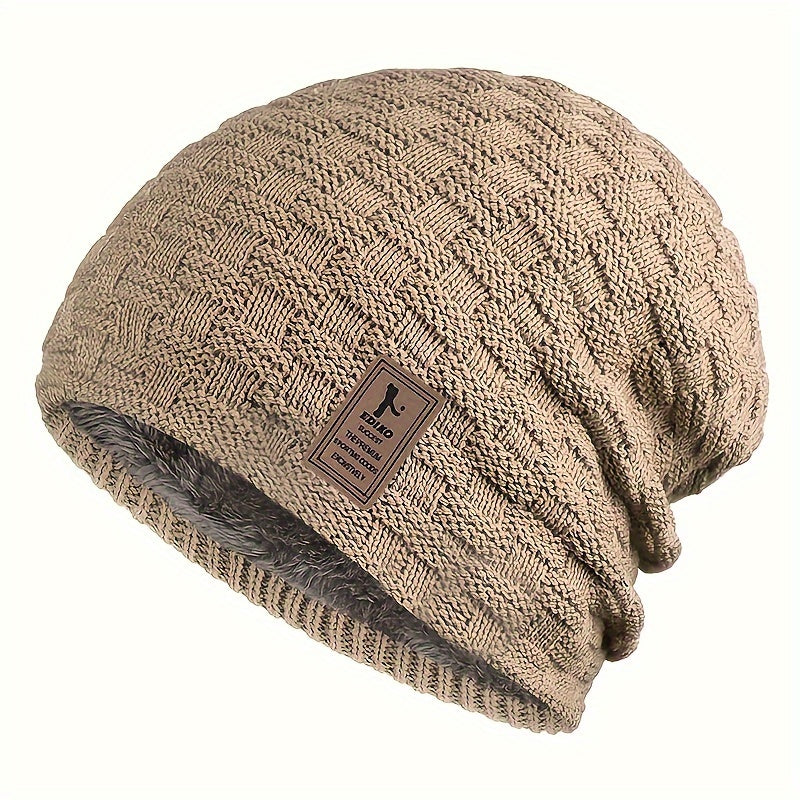 Winter Slouchy Beanie Velvet Warm Knitted Hat Outdoor Ski Pullover Hat