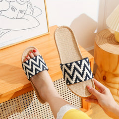 Women's Lightweight Flat Slides Single Band Sweat Absorption Shoes