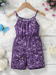 Girls Allover Print Camisole Jumpsuit For Summer